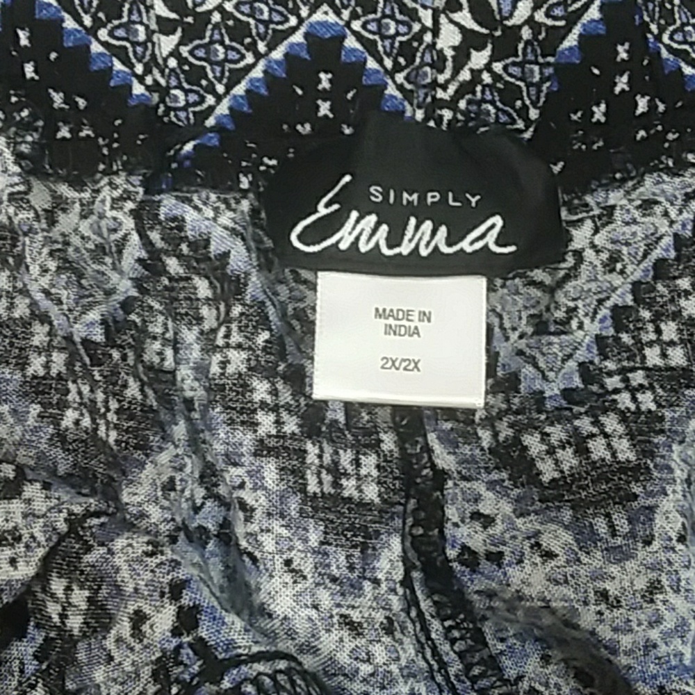 Simply Emma Womens Crinkle Pants Tribal Chevron - Picture 2 of 2